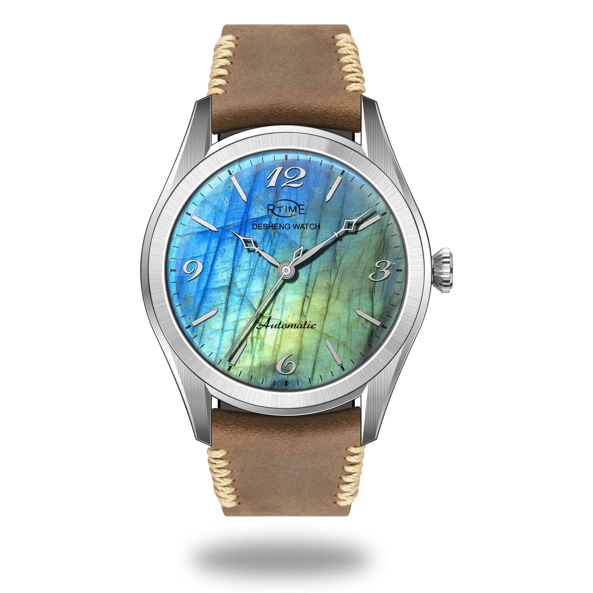 Branded designer watches OEM ODM stone dial stainless steel 10ATM waterproof custom automatic watch for men