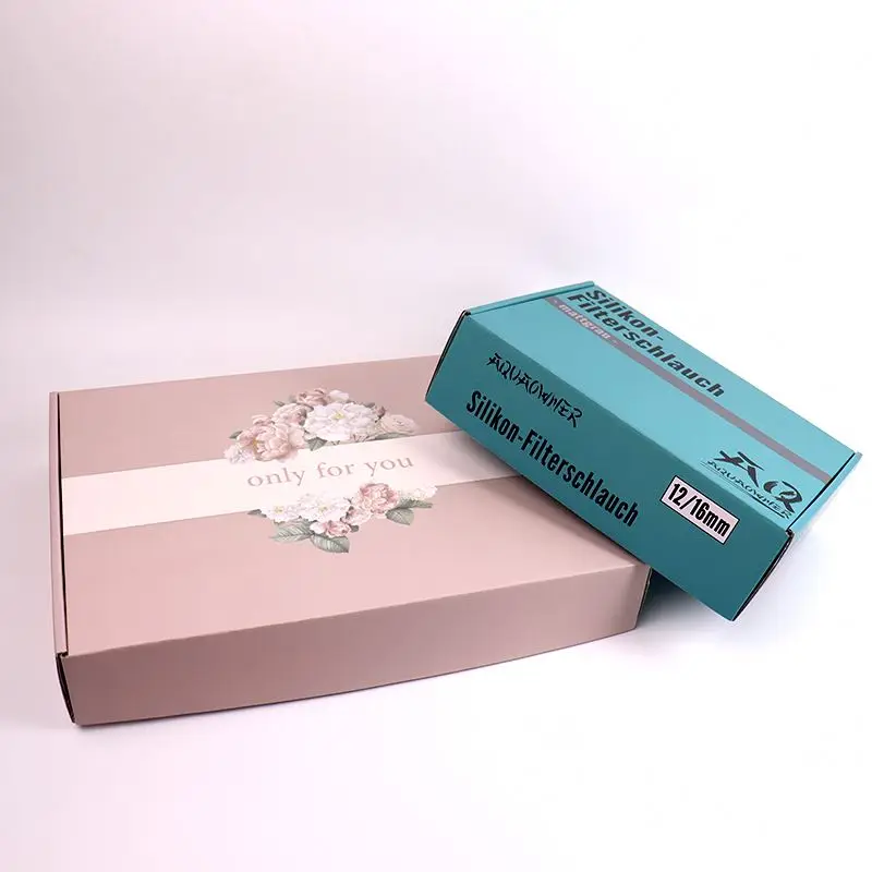 Free Design Sturdy B Flute Corrugated Paper Packaging for Online Business, Custom Roll End CMYK Full Color Printed Mailer Box