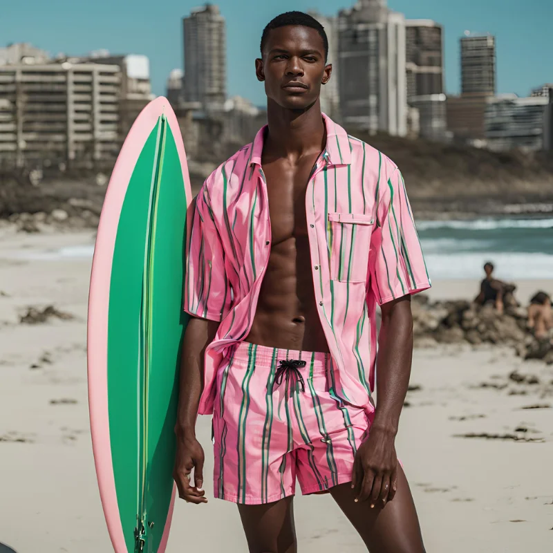 Factory Customized Logo Men Summer Loose Breathable Beachwear Wholesale Plus Size Trunks Swimming