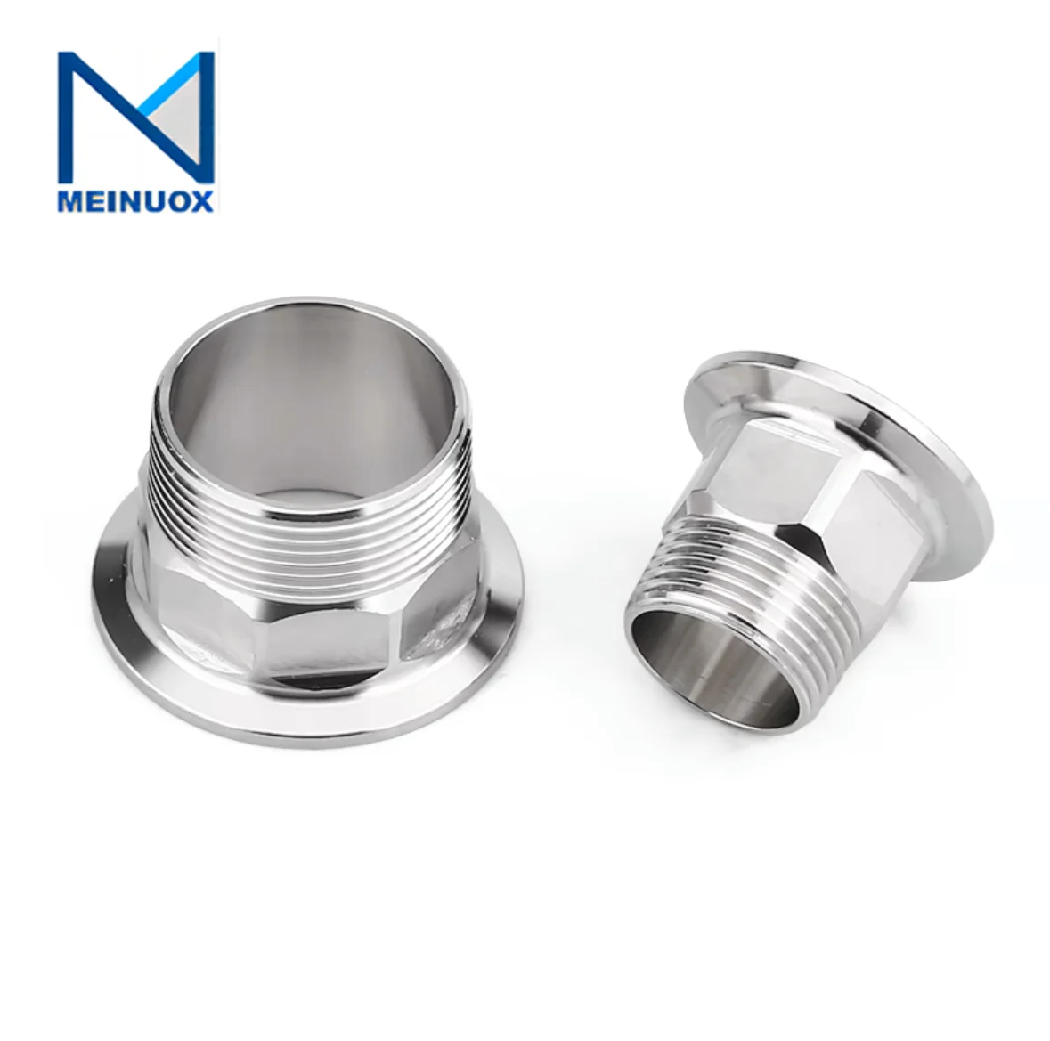 Meinuox Factory Direct Sale Tri Clamp Male Thread DIN Fittings SS304 SS316 Sanitary Food Grade Components Triclamp Ferrules
