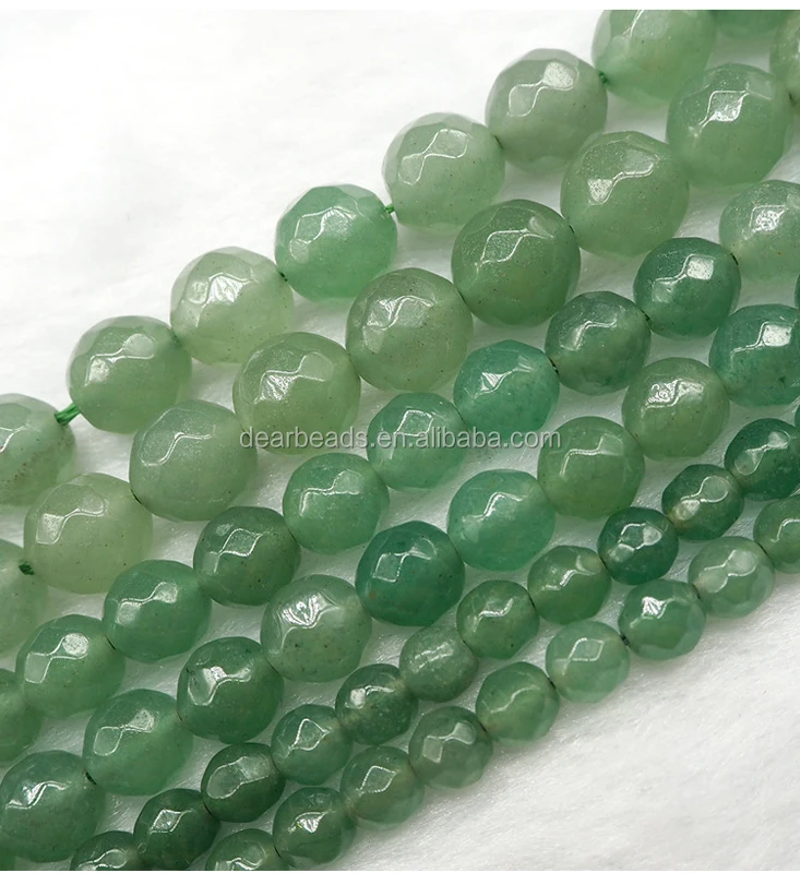 Bulk 6mm 8mm 10mm Gemstone Stone Loose Beads Round Faceted Green Aventurine Beads For DIY Jewelry Making