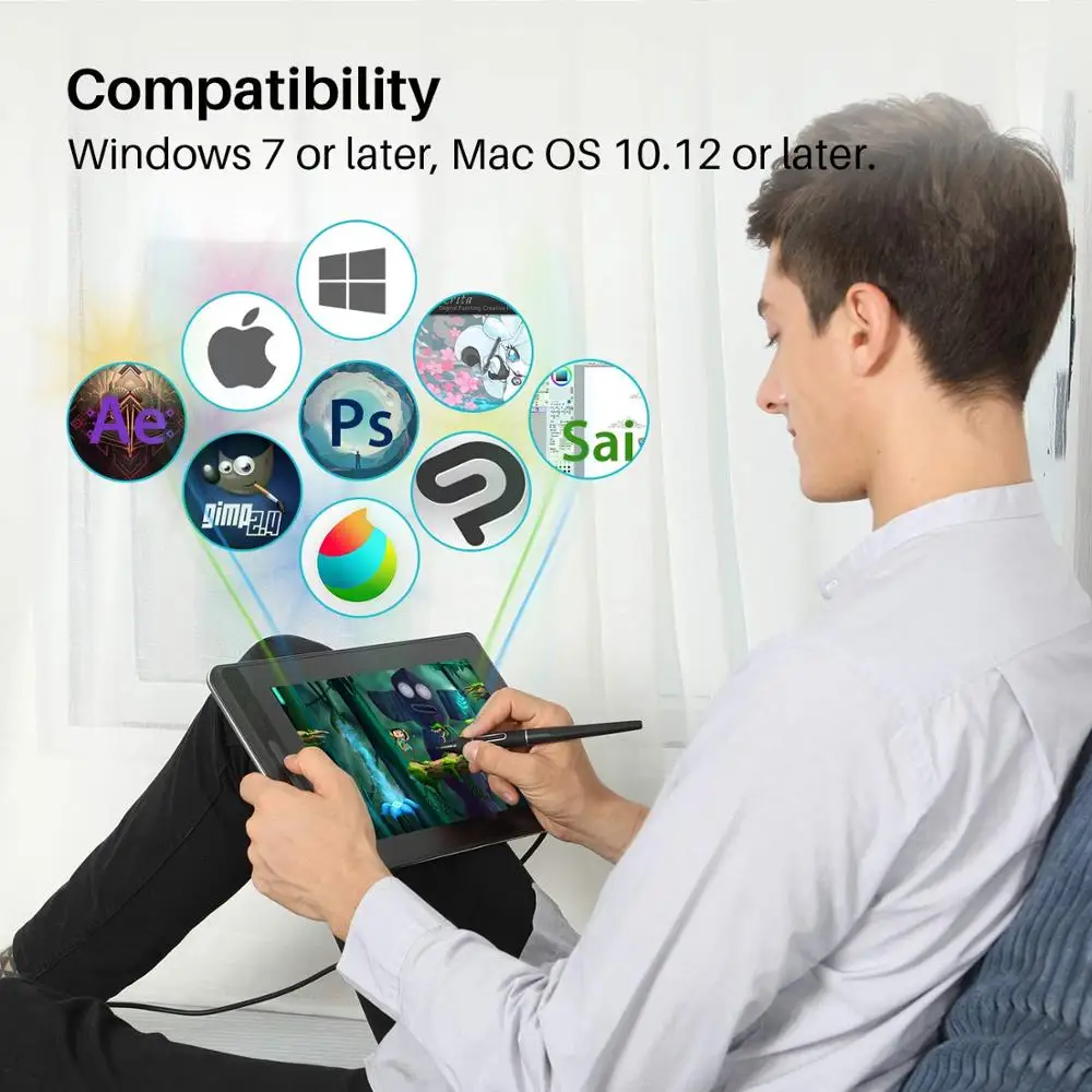  11 6 дюймов антибликовый рисунок монитор Huion Kamvas Pro 12 GT116 полный ламинирование графический планшет