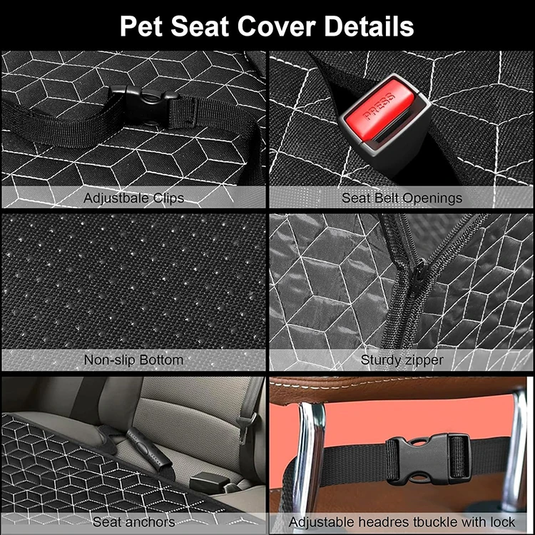 In Stock High Quality Oxford 100%Waterproof Back Seat Extender for Dogs Car Seat Cover Hammock for Car Travel Bed