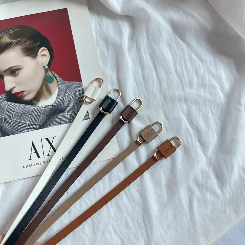 Manufacturer Wholesale Ladies Waist Belt With Gold Buckle Women Skinny Genuine Leather Belt For Dress For Jeans