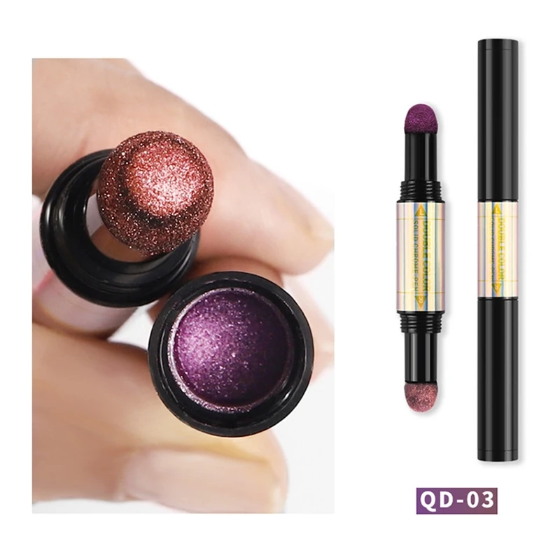 12 Colors Nail Art Chalk Magic Metallic Color Mirror Powder Laser Gold And Silver Solid Aurora Air Cushion Pen