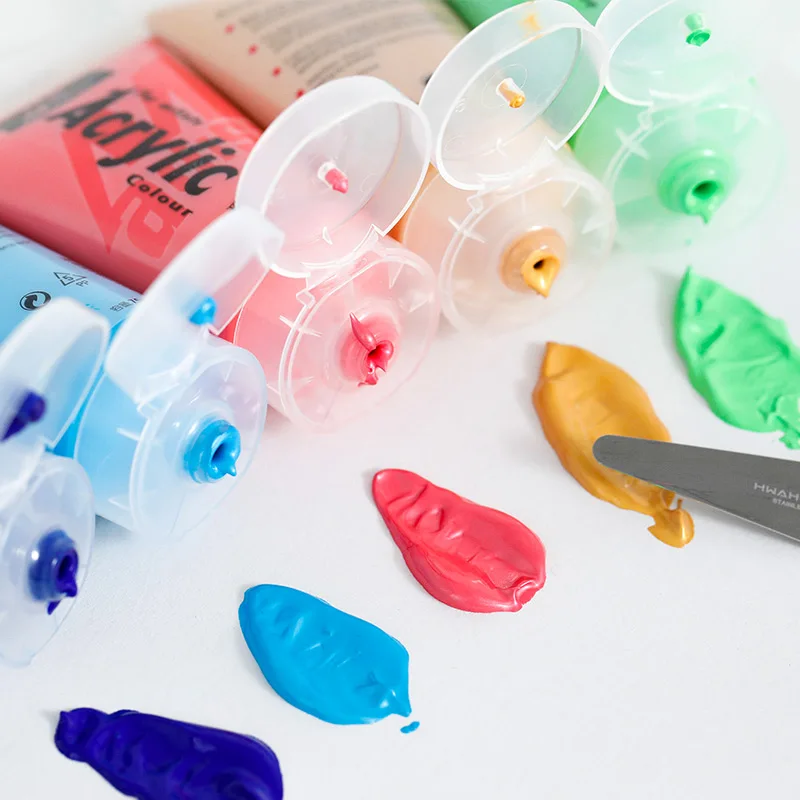 Low price supply 75ml Good Quality Plastic Multicolor Tube Beginner Acrylic Paint Color