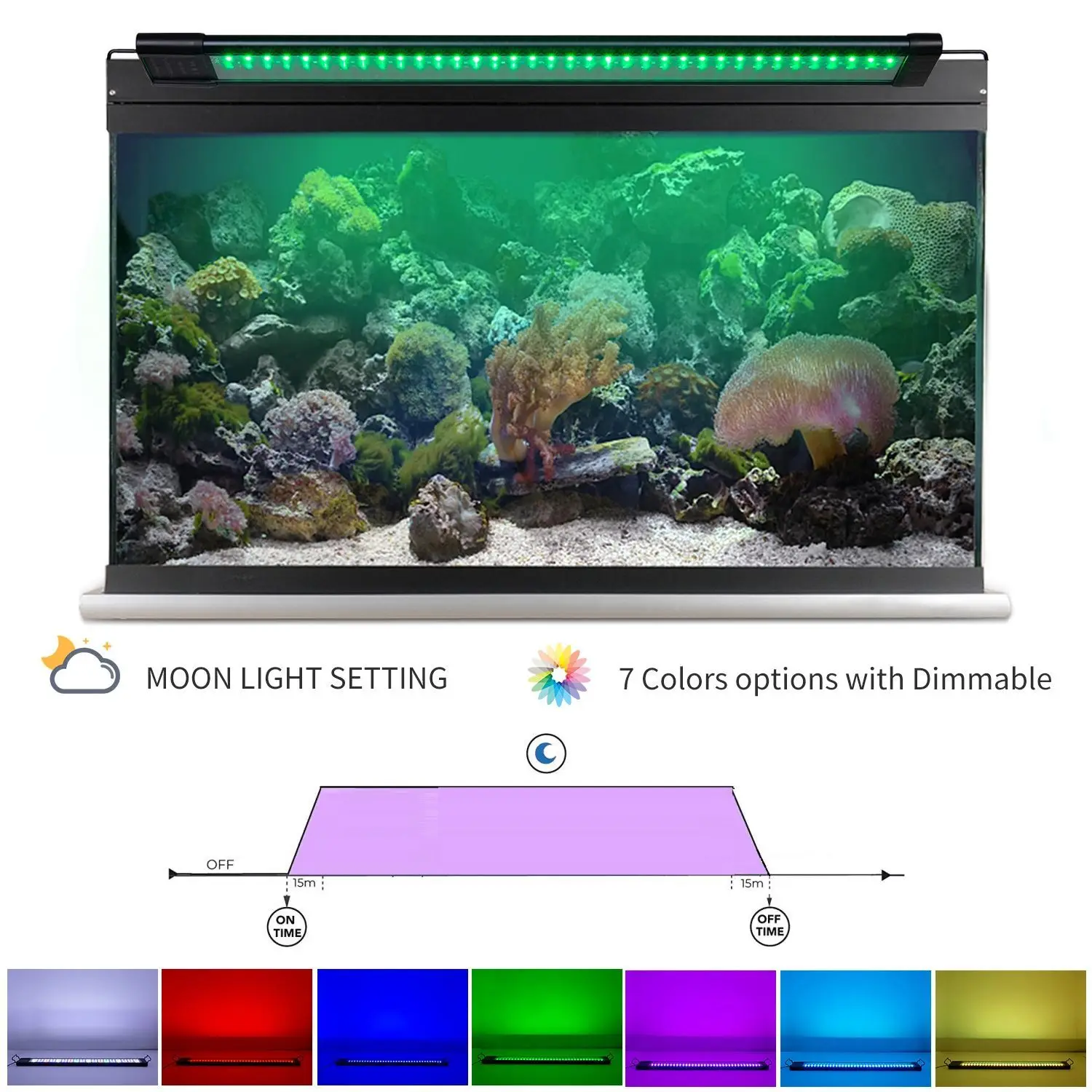 Полный спектр rgb коралловый риф аквариум Контроллер освещения пресноводных растений кронштейн Подставка держатель светодиодные фонари для аквариума