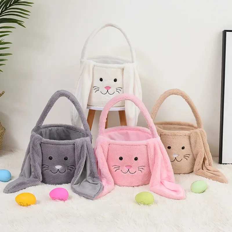 Newest Plush Tote Bag Long-eared Treat Easter Basket Easter Gift Bunny Baby Gift Easter Basket