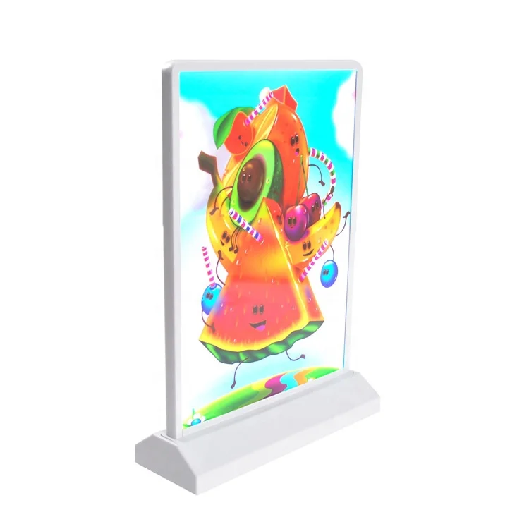 Double-sided Battery LED Advertising Menu Light Boxes Drink Display Menu Board Rechargeable A4 Desktop