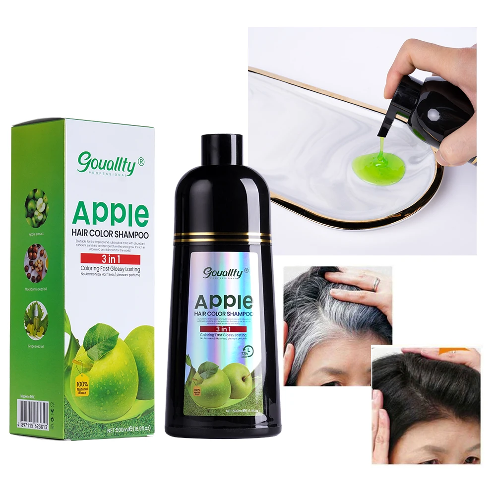 Hot Sale Natural Black Hair Dye Shampoo 100% Cover Gray White Hair 5 Minutes Hair Color Shampoo