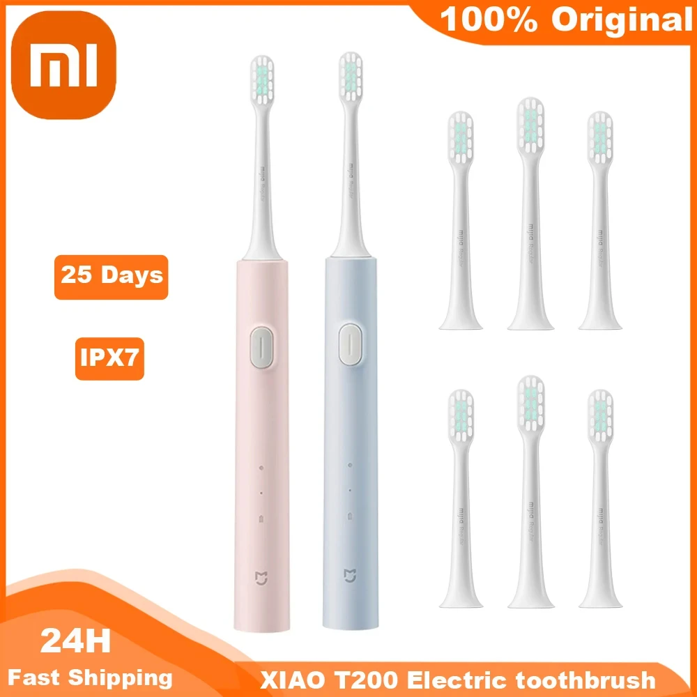 XIAOMI Mijia T200 Smart Sonic Pink + 3 щетка Зубная перезаряжаемая IPX7 Водонепроницаемая электрическая зубная для взрослых мягкая