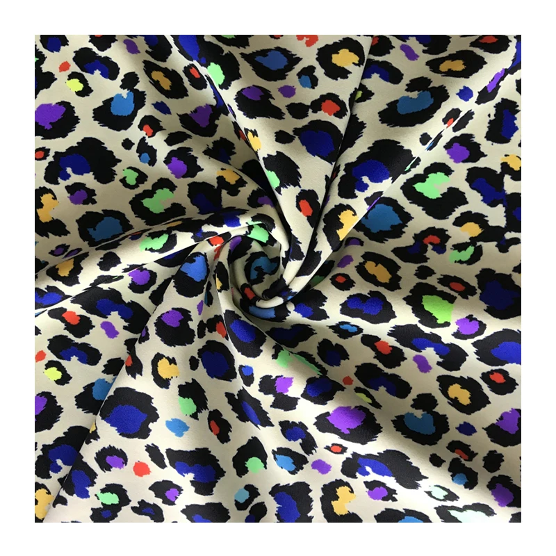 Printed Knit Fabric Swimwear High Stretch Breathable Leopard Spandex Fabric Jersey Fabric Polyester Spandex Four-way Stretch