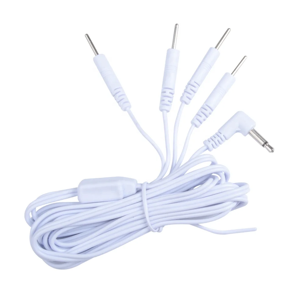 Replacement TENS Electrode Leads Wires/Cables with Standard 2.0 mm Pins Connectors TENS Lead Wires PVC Copper Foil Adapter Cable