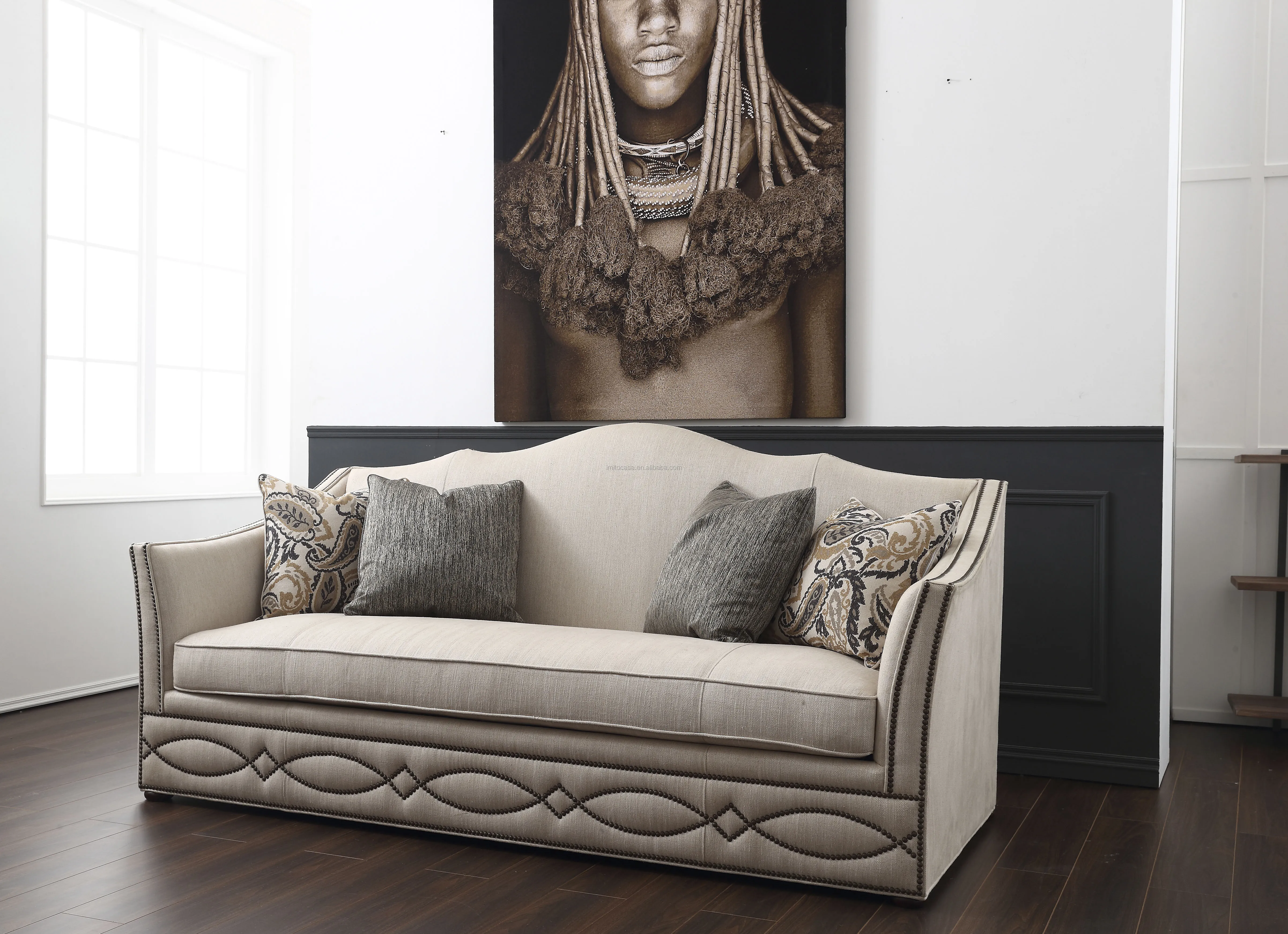 
American Modern Living Room Furniture Sectional Sofa Set New Design Luxury Modern Sofa Couch Stylish High-class Ruffled Lounge 