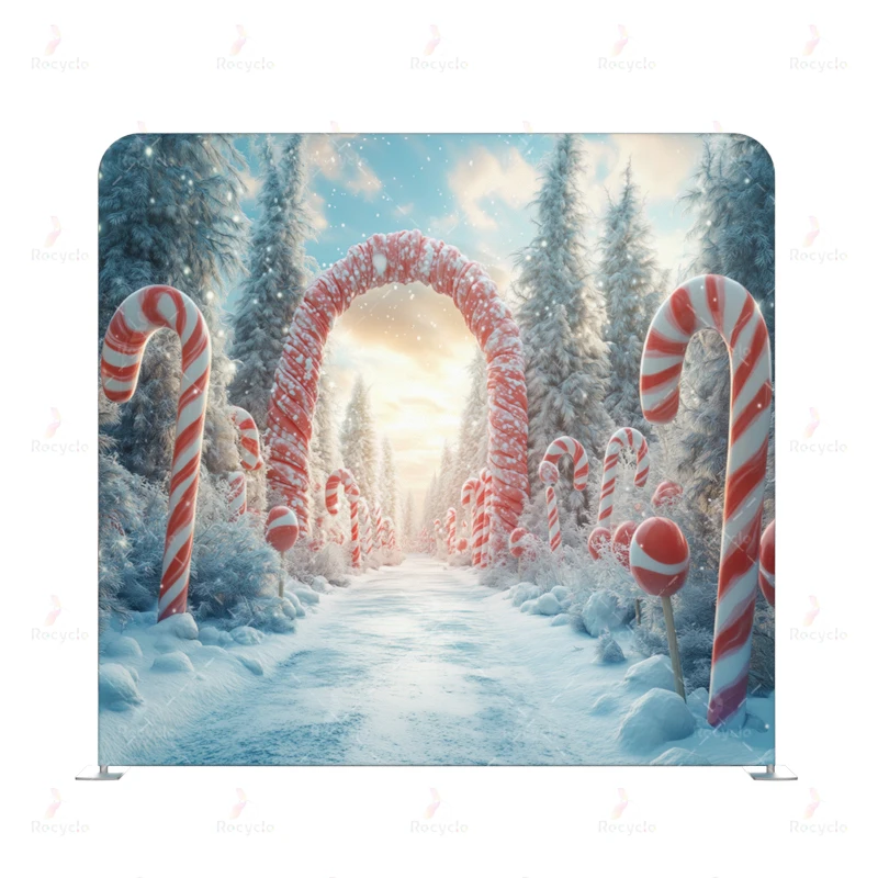 10ft 8Ft Event Stand Aluminum Backdrop Display  Tension Fabric Display portable Christmas  photo booth backdrop pillow case