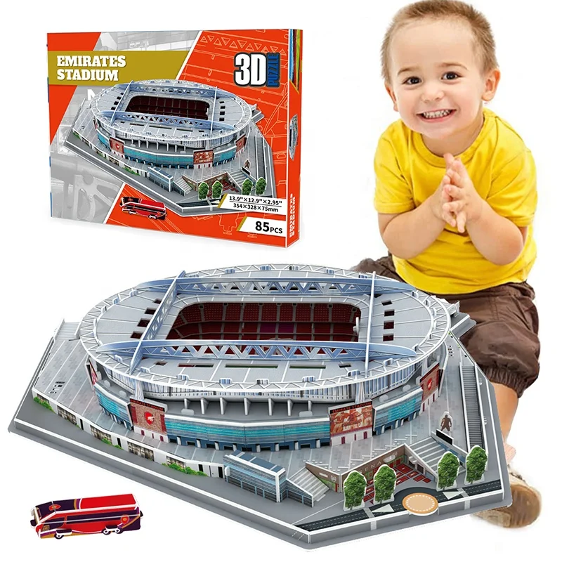 Hot Football Sports Stadium 3D Jigsaw 85pcs Puzzle For Kid