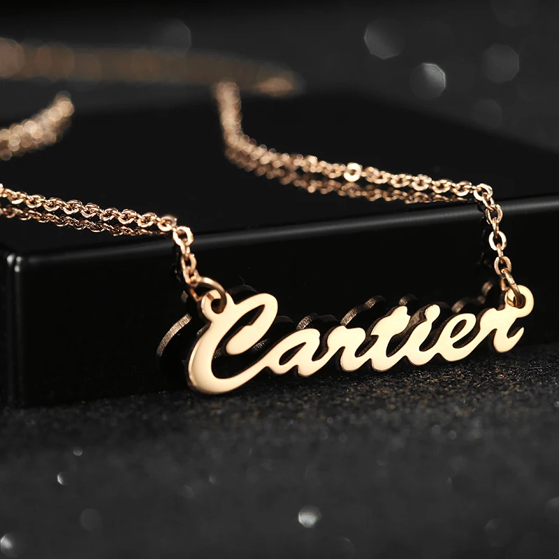 2022 Taoxi Customized Stainless Steel Jewellery Custom Gold Plated Girls Choker Name Necklace PVD 18K Gold