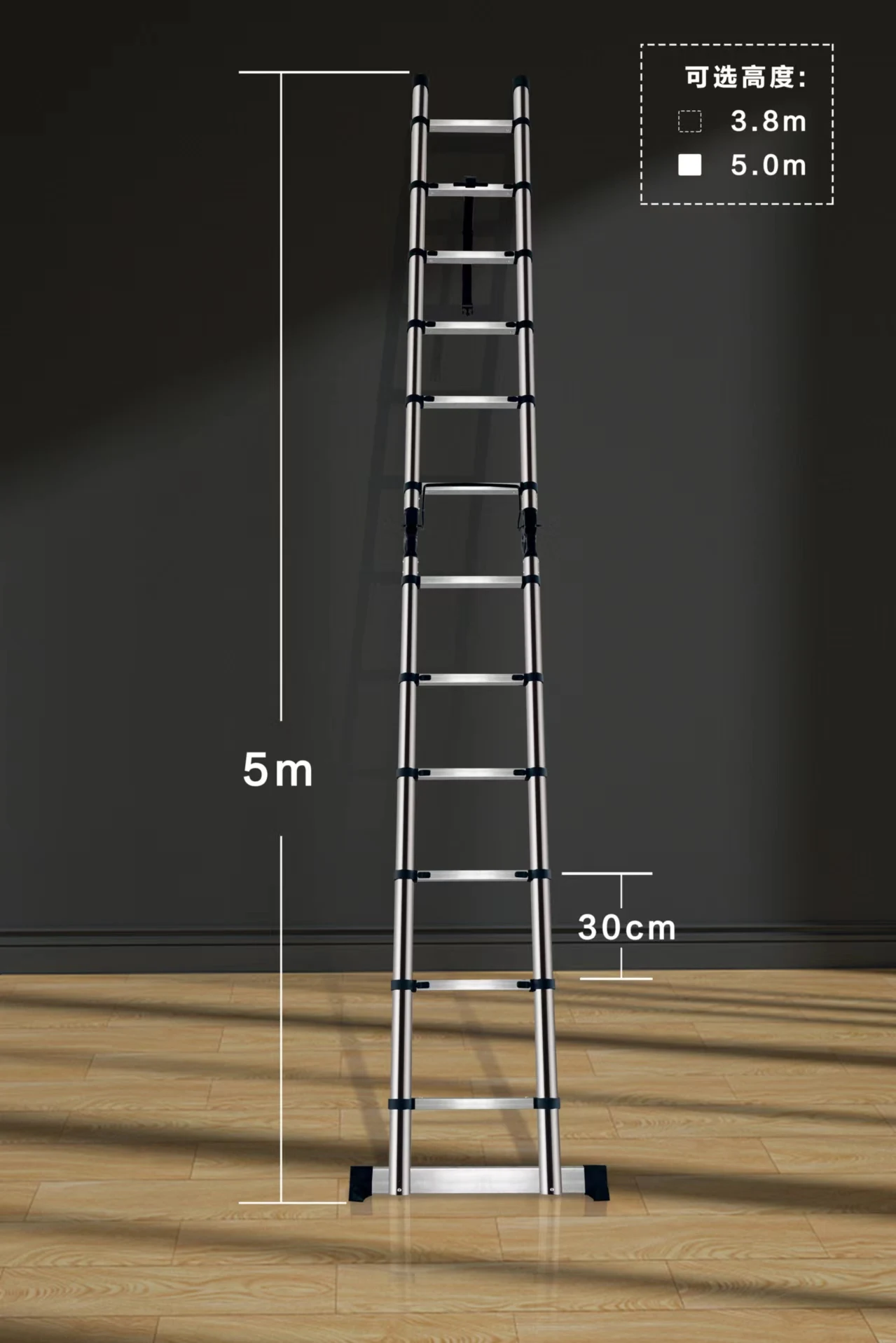 Stainless steel Movable Industrial Ladder