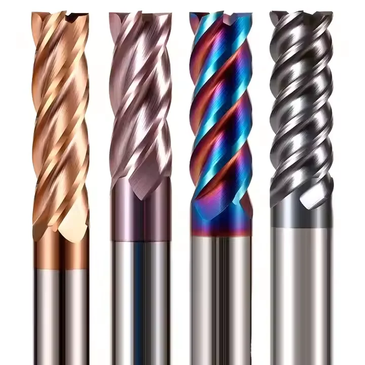 1/8 3/16 1/4 5/16 3/8 1/2 inch milling cutter CNC Tools 4flute HRC55/58/60/65 solid carbide end mill for steel router bits