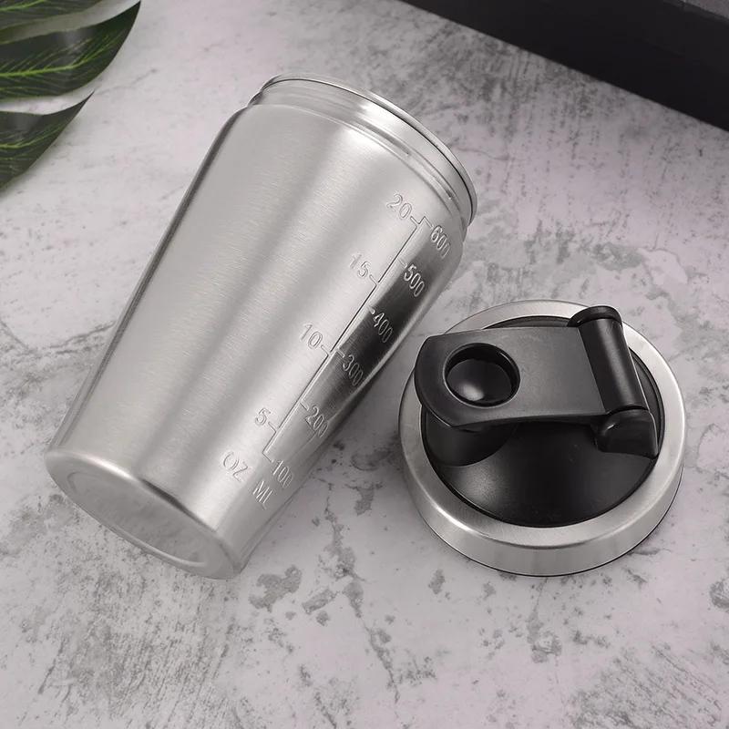 Fitness Sports 304 Stainless Steel Milkshake Cup Foreign Trade Protein Powder Shaker Cup