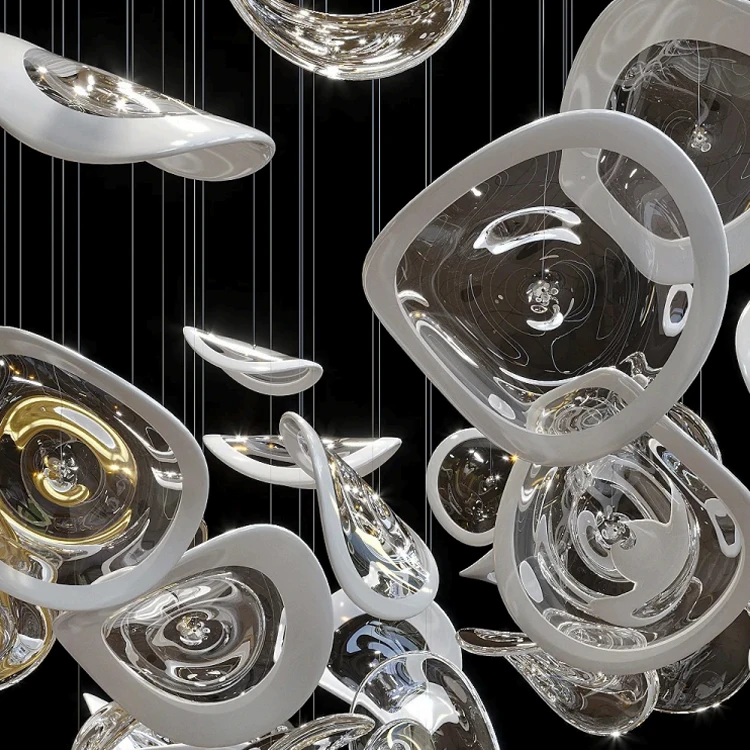 Good Price Decorative Banquet Hall Lobby Villa Hotel Commercial Big Modern Led Glass Chandelier Light