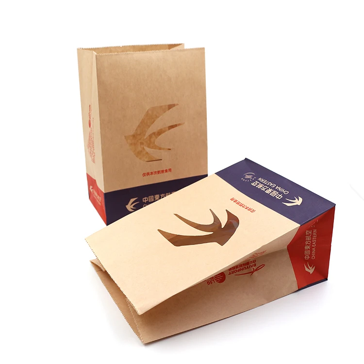 Wholesale new design non logo printed hemp paper bags with window