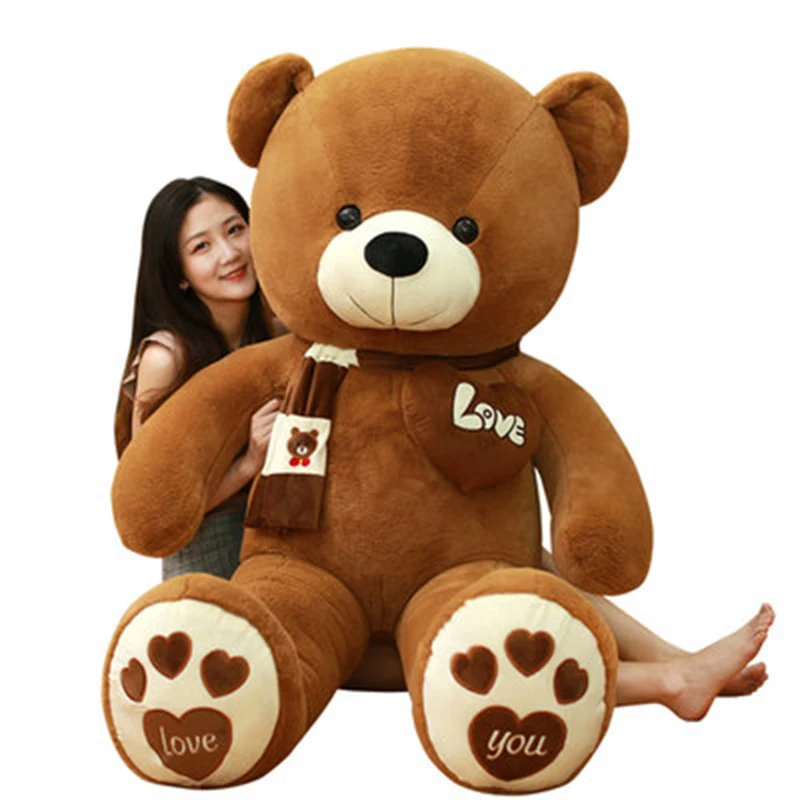 
80cm Custom Funny Teddy Bear Giant Sleep Teddy Bear Pillow Stuffed Plush Teddy Bear With Heart 