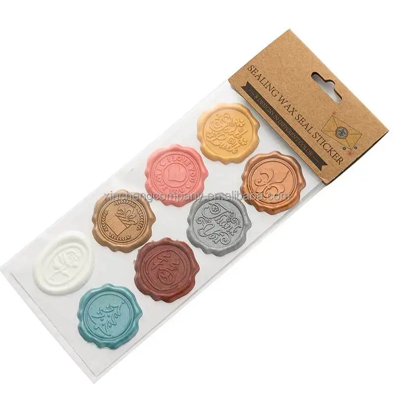 Wholesale customized Logo Self Adhesive Wax Seals Stamp Stickers and custom wax stickers with self-adhesive