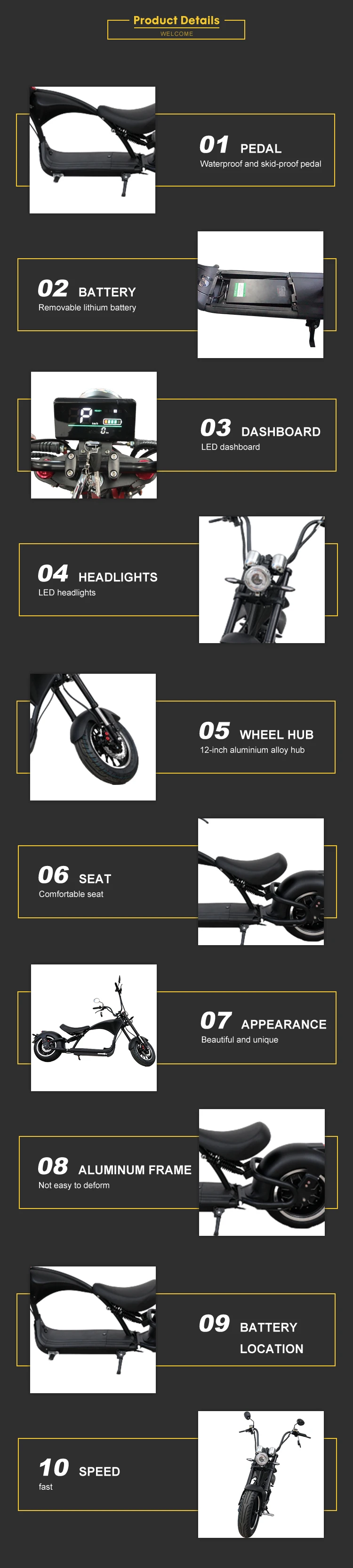 Citycoco 3000W 70 Kmh 60 Volt Electric Scooter Electric Scooters Powerful Motorcycle