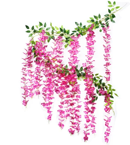 Flower Garland Wedding Party Wall Decoration Vines Artificial Flower Wisteria Hanging Flowers