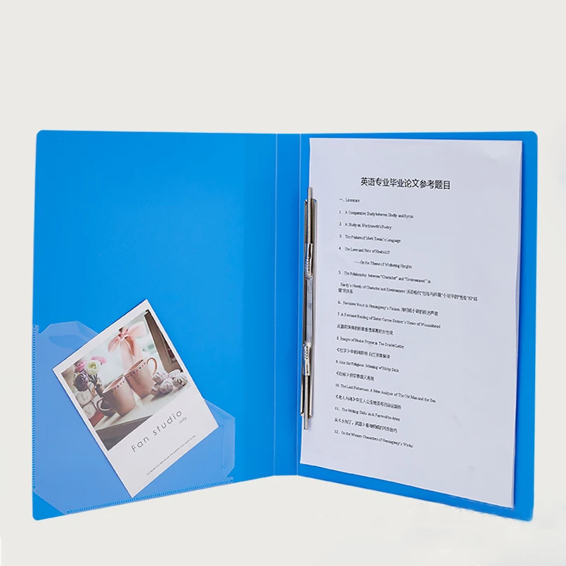 A4 Size Plastic Spring Snake Clips File Holder Poly PP Document Folder