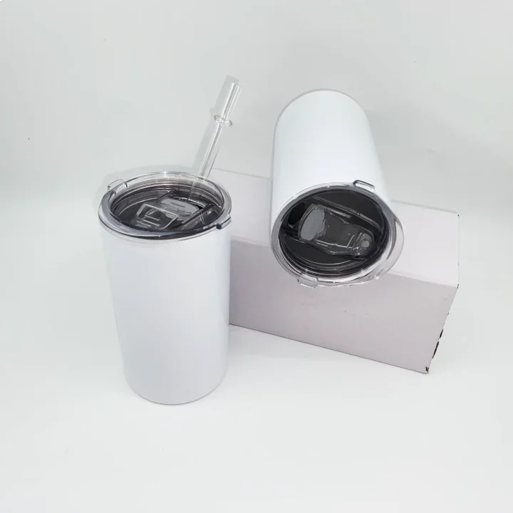 Hot sale free shipping 15 oz sublimation tumbler stainless steel coffee mug insulated white tumbler with lid and straw