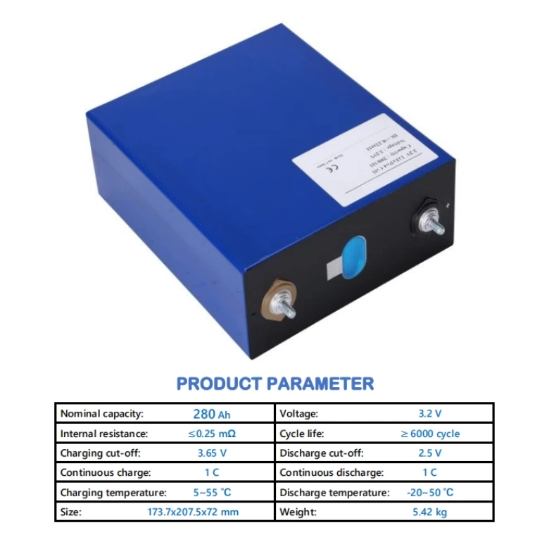 16 Pcs 51.2V 32V 280Ah Lifepo4 Eu DDP Lfp Lithium Cells 6000 Deep Cycle Grade a 3.2V 12V Battery