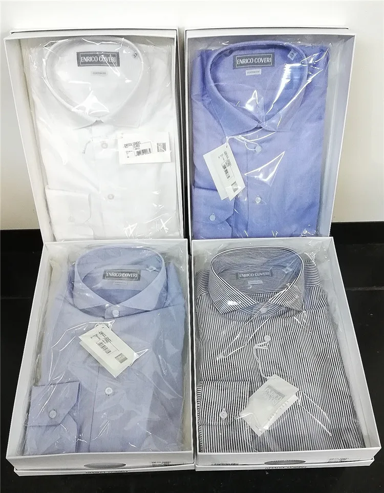 
Men Formal Dress Shirts 100% Cotton Office Long Sleeve Formal Work Official Tuxedo Shirts For Men 