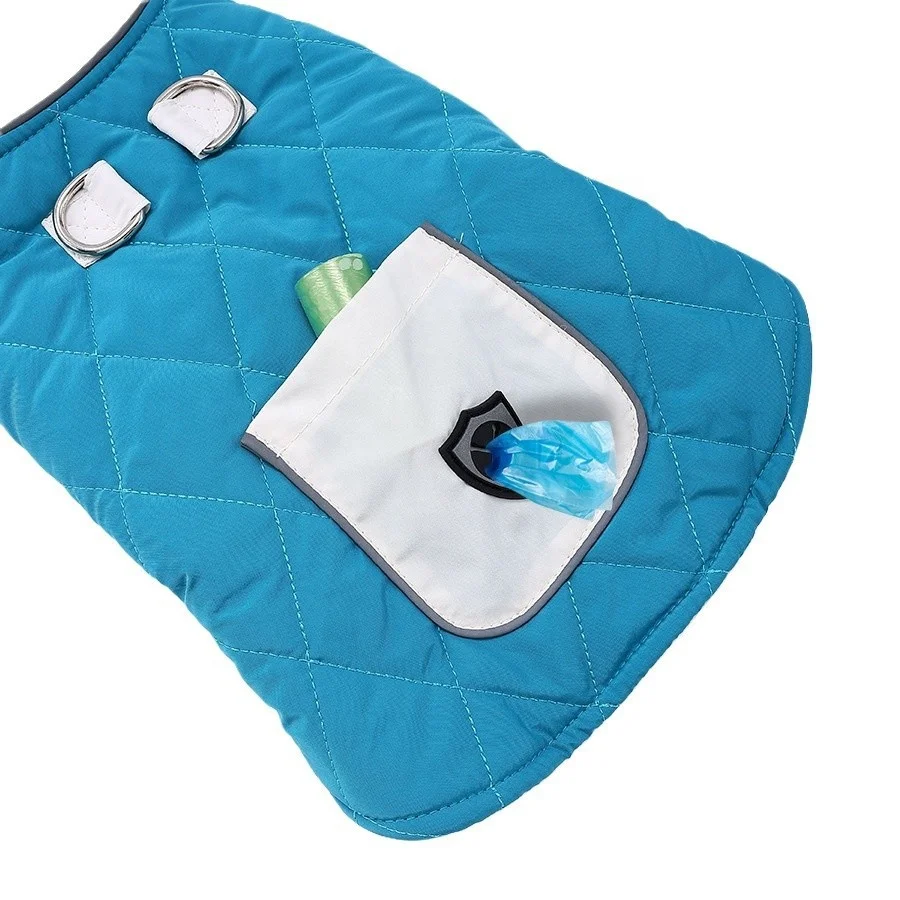 New Arrive Winter Small Dog Clothes Warm Soft Waterproof Dog Coat Dog Harness with Poop Bag Holder