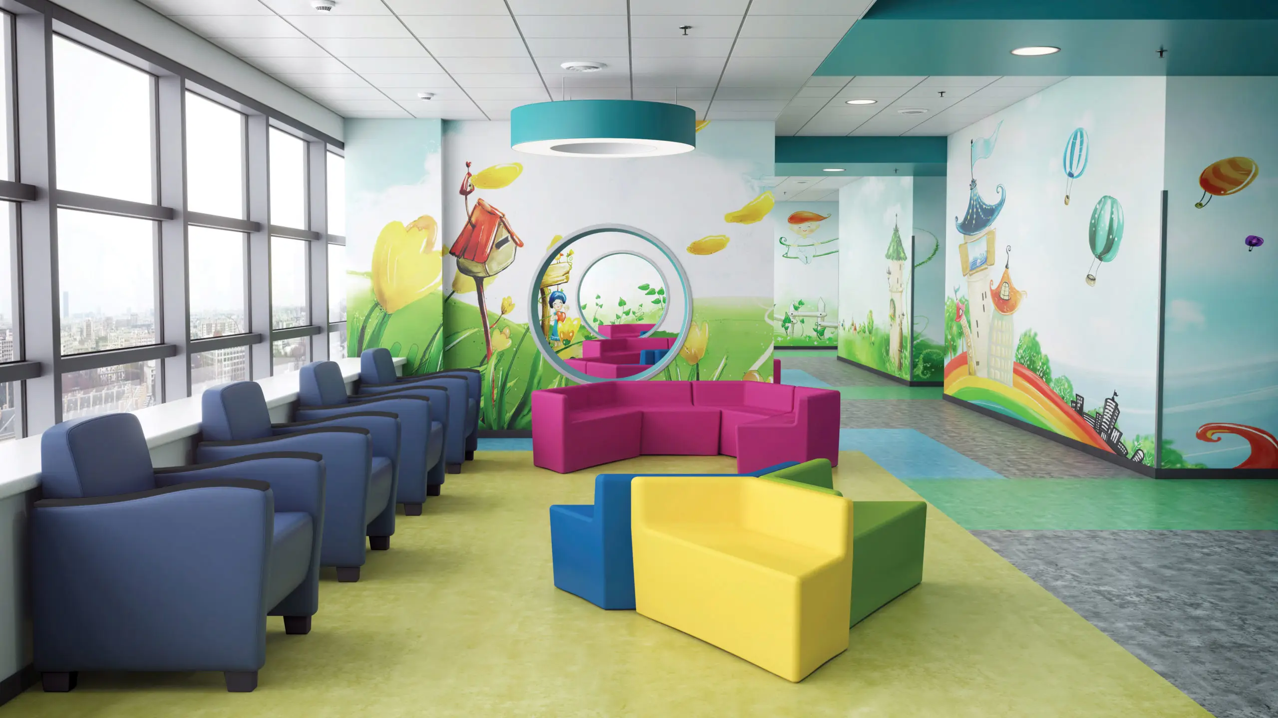 Modular Kids furniture study chair learning bench chair for school/library