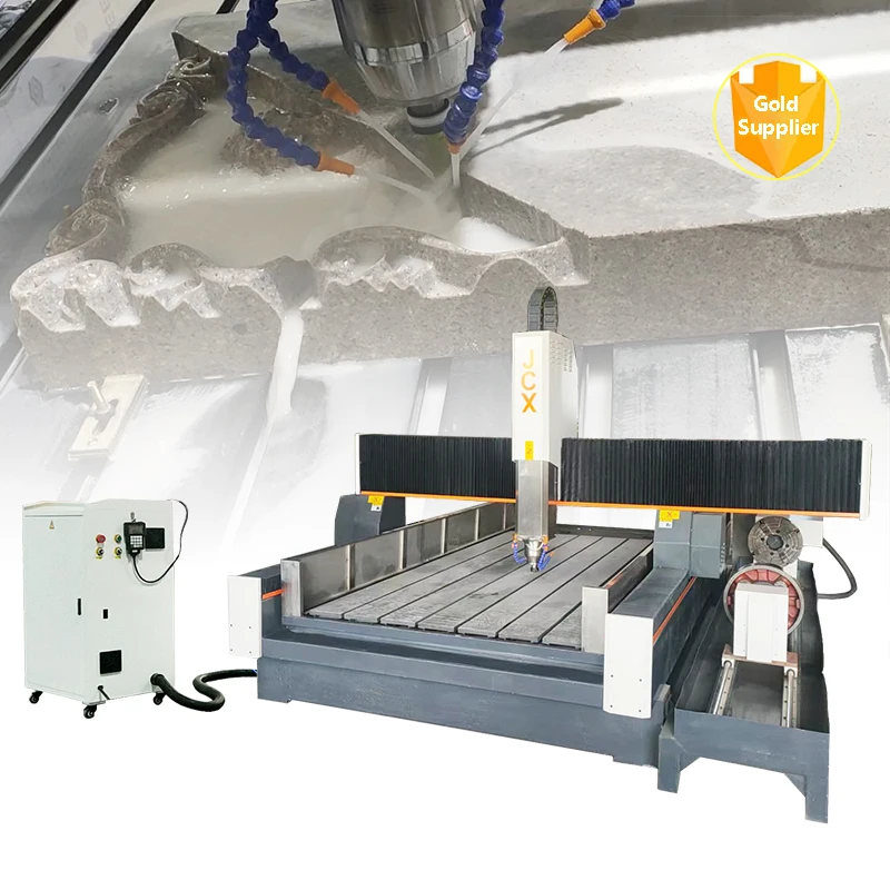 JCXstone 1325 Plane and cylinder engraving machine for CNC carving equipment of granite marble slate and Roman columns