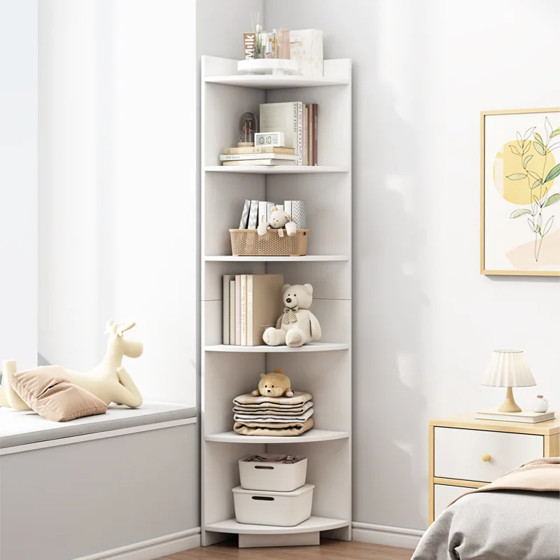 Bookshelf floor simple home small bedroom living room narrow slit small bookcase against the wall corner storage shelf
