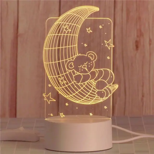 2021 Cuostm Creative Custom LED Nightlights Novelty 3D Illusion Night Light Acrylic Table Lamp For Room Decorative Light