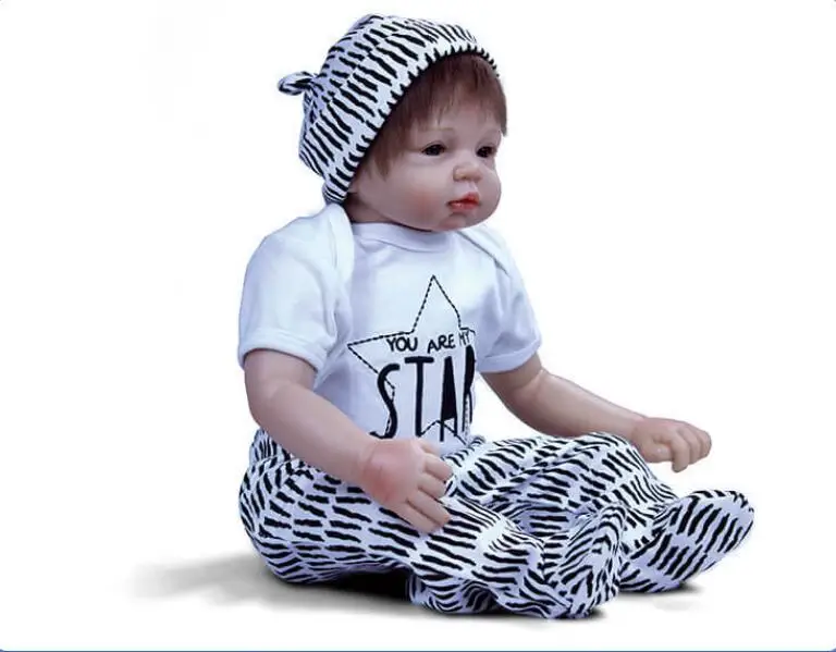 Style 22 Inch Reborn Baby Paly Doll Soft Silicone Touch Real Cosplay Gray Rat Boy with Rooted Mohair Babe Doll New Design