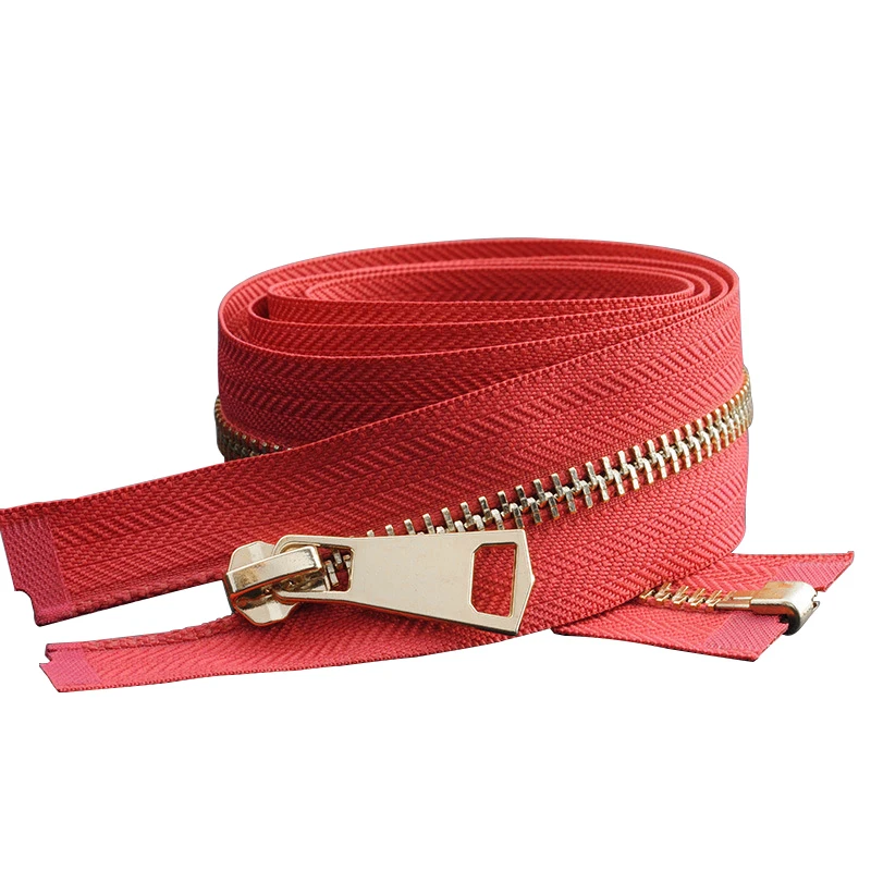 Manufacturer wholesale price high quality 5# 7# metal slider Industrial Nylon and metal zipper long chain strap Pants zipper