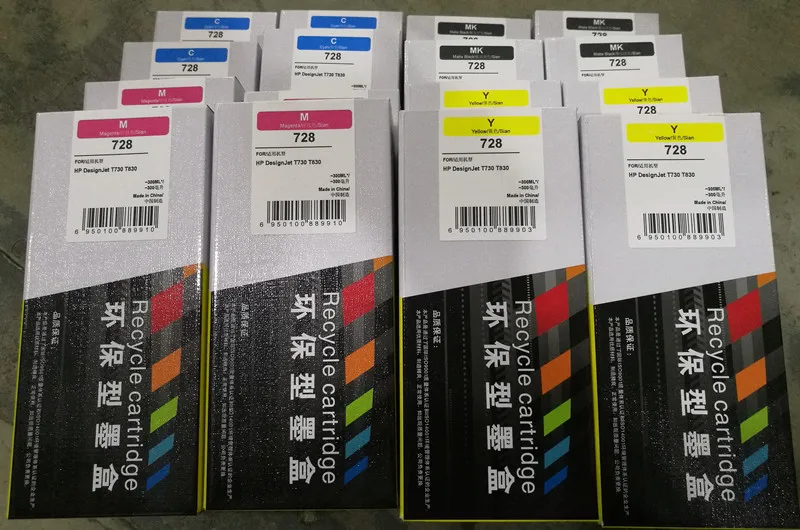 Цветной совместимый картридж для струйных принтеров HP728 hp-728 HP Designjet T730 T830 технология принтера коробка статус красителя