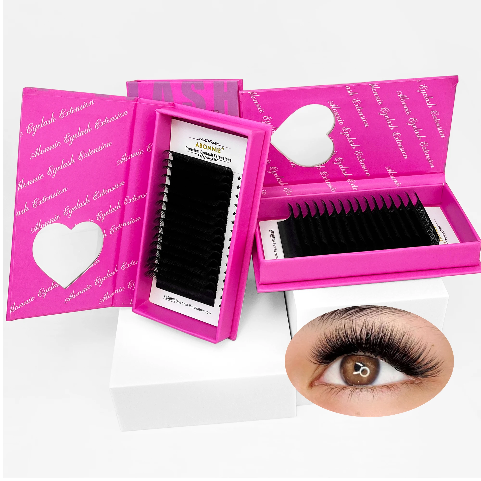 Abonnie C D Curl Fluffy Custom Eyelash Extensions Supplies 16 Rows Eyelash Extensions Natural Lash Extensions