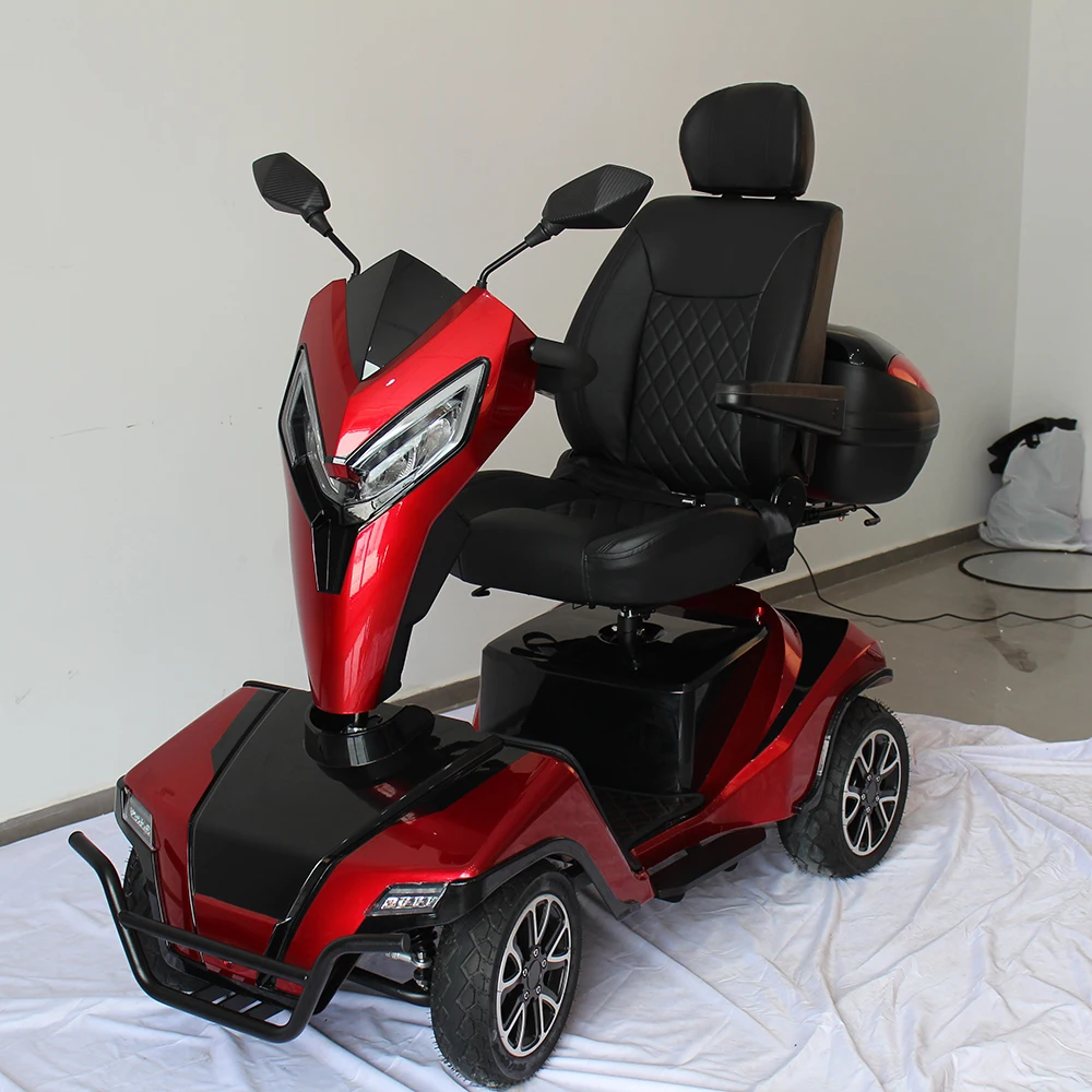 Travel 4 Wheels Elderly Electric Scooter Disabled PG Controller 24V1400W Folding Mobility Scooter