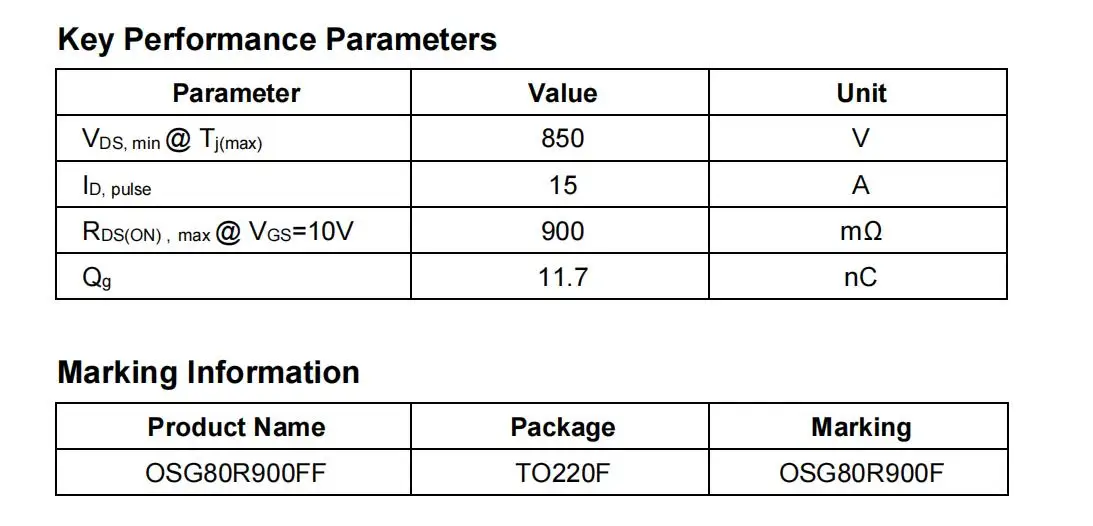 Транзистор Mosfet N-канальный оригинальный OSG60R900D 650 в