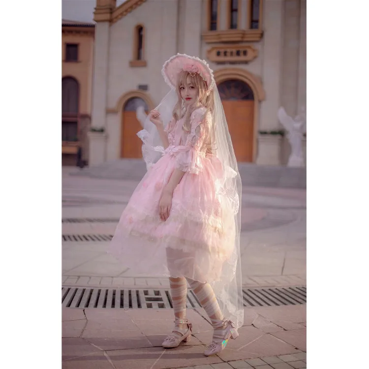 Original Lolita gilded gauze with gorgeous floral wedding sleeves