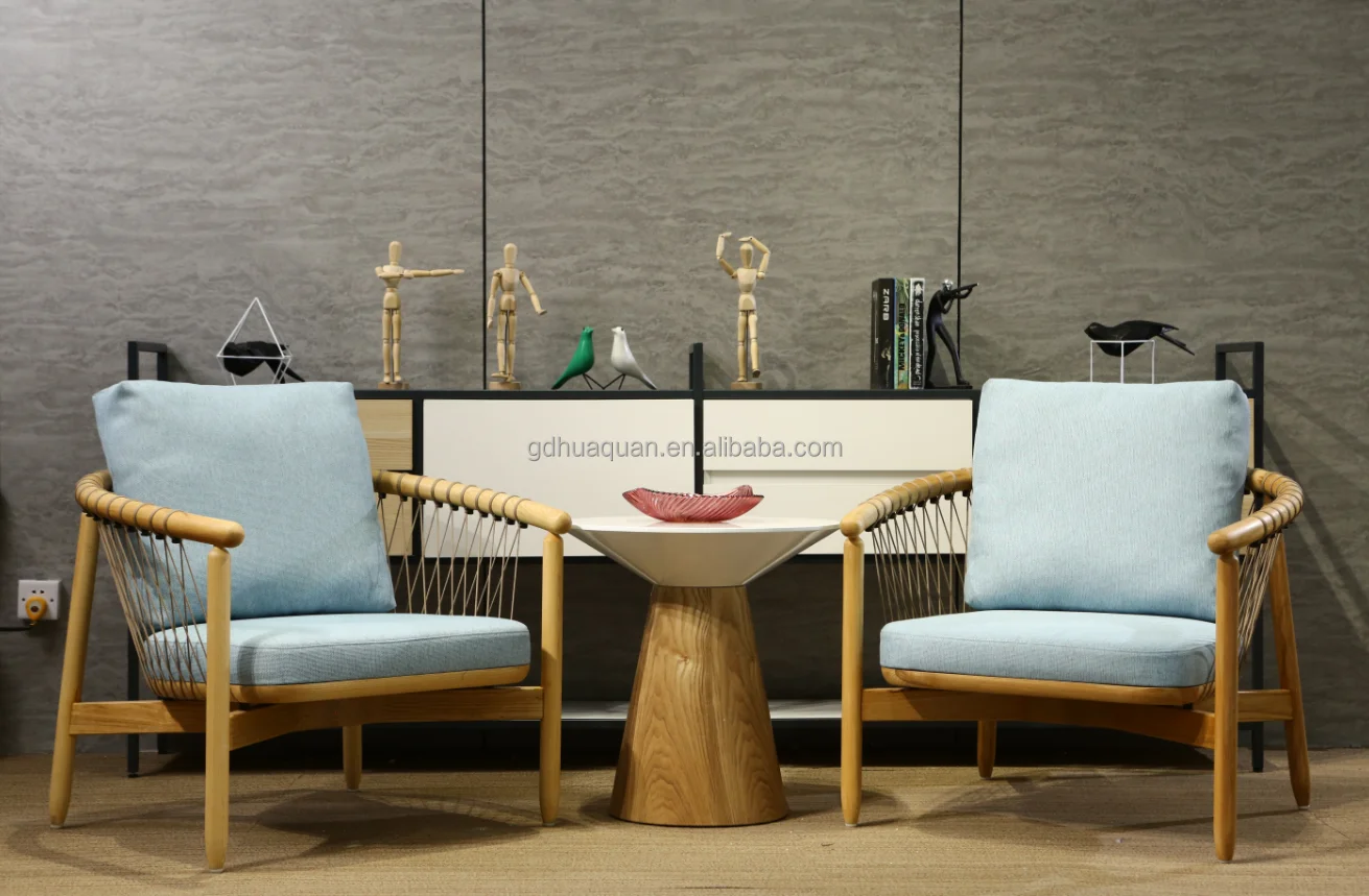 Vintage wooden sofa set designs fauteuil wooden rattan furniture armchair beraere rope chair