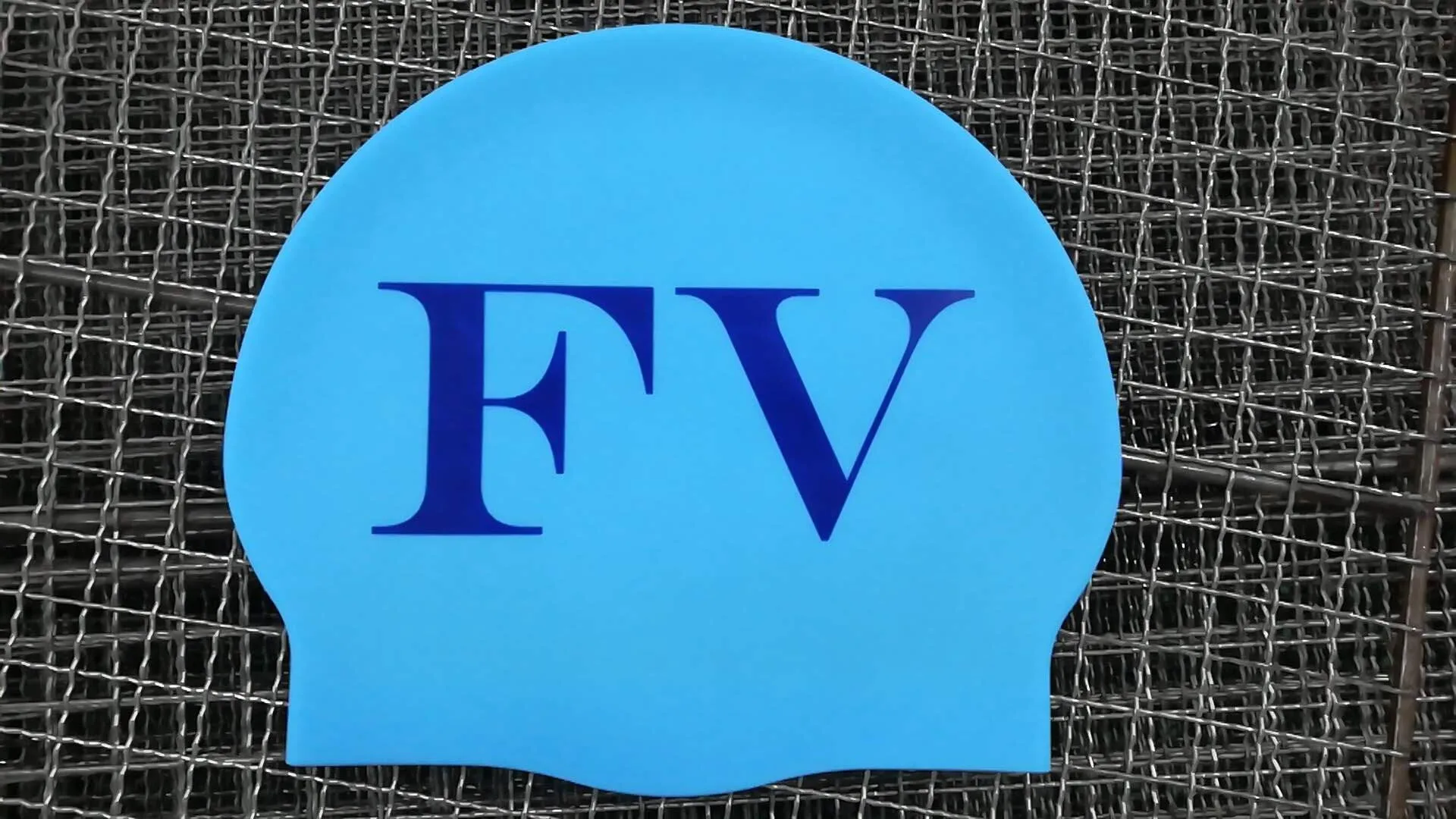 Custom logo printing on both sides big size 60gsm  Silicone 21cm *24cm  skye blue Swim hat head cover