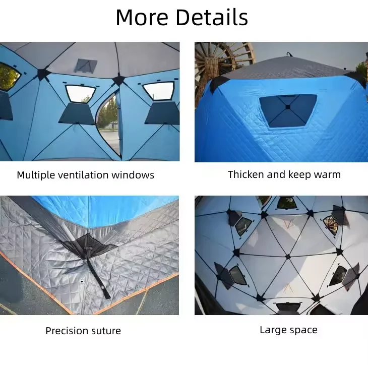5-8 person capacity fishing tent 210D Oxford cloth three-layer thickened outdoor winter insulation ice fishing tent
