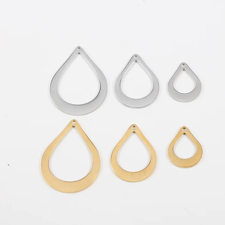 Wholesale Cheap DIY Jewelry Charms Pendants Stainless Steel Waterdrop Charm Jewelry Teardrop Pendants for DIY Necklace Making